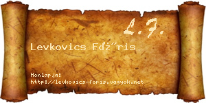 Levkovics Fóris névjegykártya